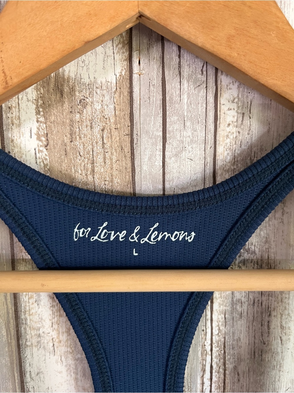 For Love & Lemons Navy Blue Bella Ribbed Bodycon Mini Dress Large L Y2K - Picture 7 of 8